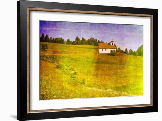 Vibrant Illustration of Pastoral Scene-nagib-Framed Art Print