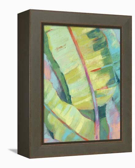 Vibrant Palm Leaves I-Jennifer Goldberger-Framed Stretched Canvas