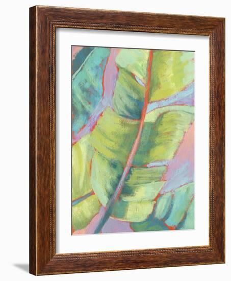 Vibrant Palm Leaves II-Jennifer Goldberger-Framed Art Print