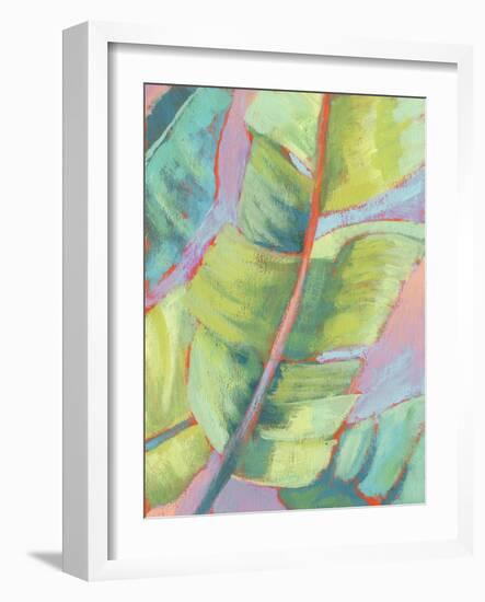 Vibrant Palm Leaves II-Jennifer Goldberger-Framed Art Print