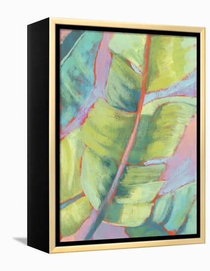 Vibrant Palm Leaves II-Jennifer Goldberger-Framed Stretched Canvas