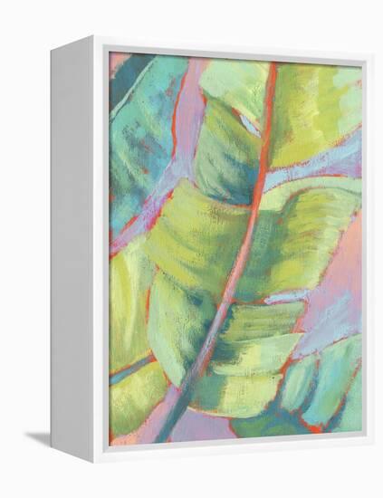 Vibrant Palm Leaves II-Jennifer Goldberger-Framed Stretched Canvas