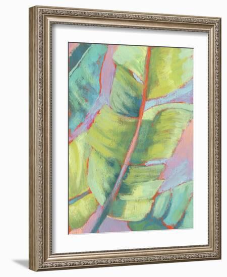 Vibrant Palm Leaves II-Jennifer Goldberger-Framed Art Print