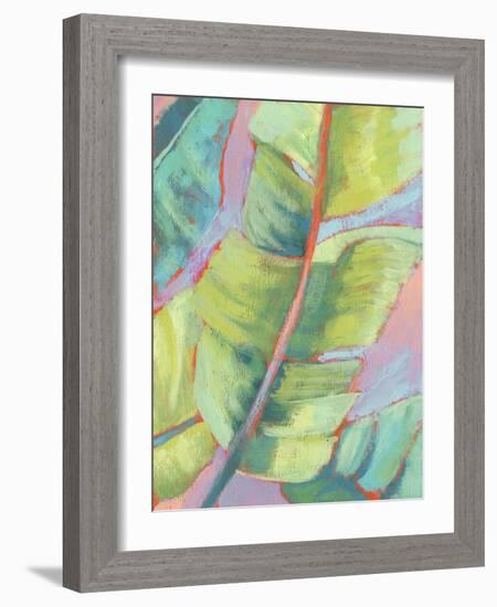 Vibrant Palm Leaves II-Jennifer Goldberger-Framed Art Print
