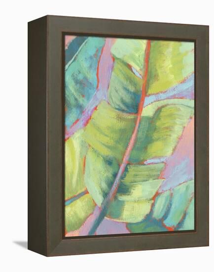 Vibrant Palm Leaves II-Jennifer Goldberger-Framed Stretched Canvas