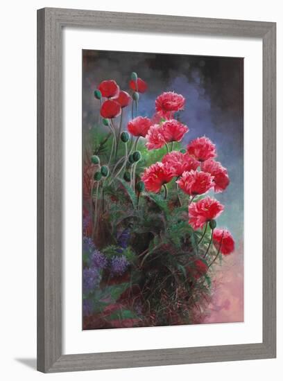Vibrant Poppies-li bo-Framed Art Print