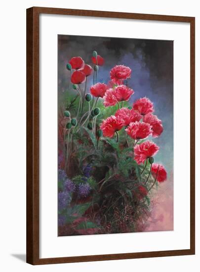 Vibrant Poppies-li bo-Framed Art Print