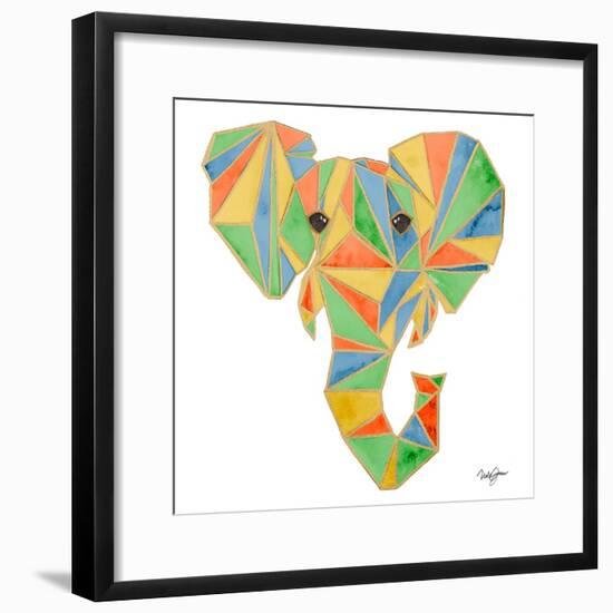 Vibrant Retro Elephant-Nola James-Framed Art Print