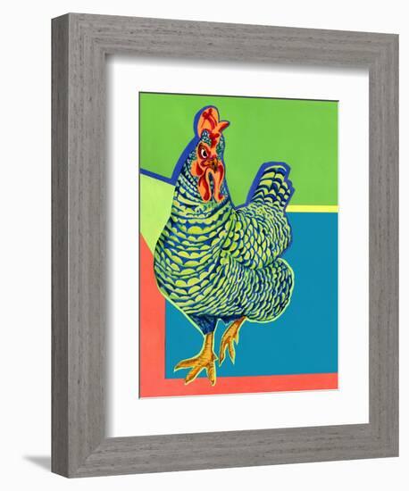 Vibrant Rooster-Kerstin Stock-Framed Art Print