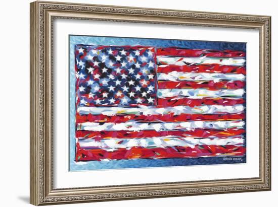 Vibrant Stars and Stripes-Carolee Vitaletti-Framed Art Print