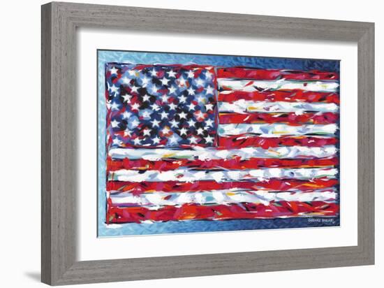 Vibrant Stars and Stripes-Carolee Vitaletti-Framed Art Print