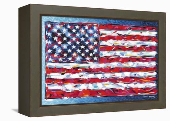 Vibrant Stars and Stripes-Carolee Vitaletti-Framed Stretched Canvas