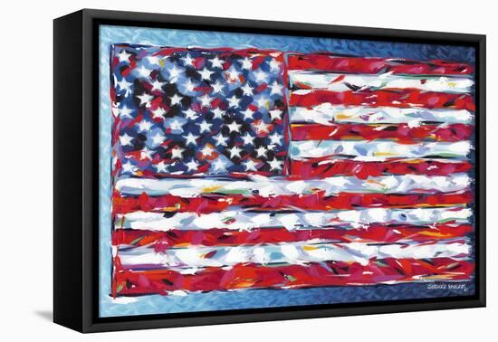 Vibrant Stars and Stripes-Carolee Vitaletti-Framed Stretched Canvas