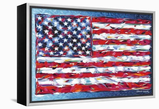 Vibrant Stars and Stripes-Carolee Vitaletti-Framed Stretched Canvas