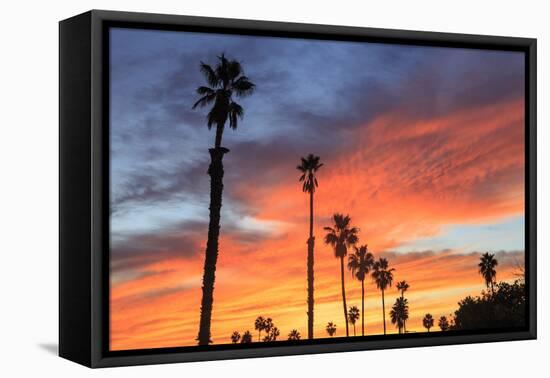 Vibrant sunset, Pacific Beach, San Diego, California, USA-Stuart Westmorland-Framed Premier Image Canvas