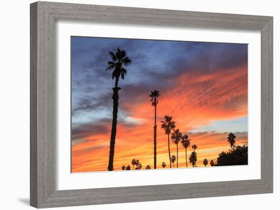 Vibrant sunset, Pacific Beach, San Diego, California, USA-Stuart Westmorland-Framed Photographic Print