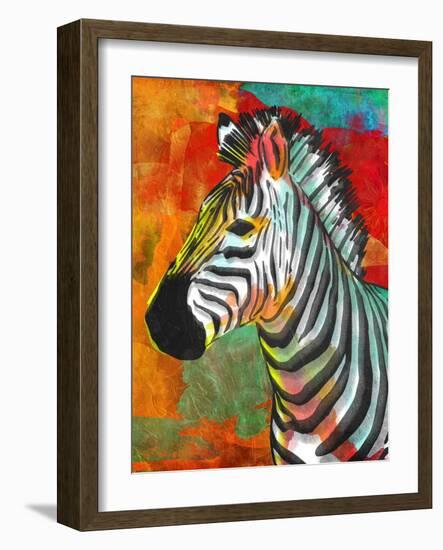 Vibrant Zebra-OnRei-Framed Art Print