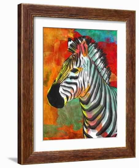 Vibrant Zebra-OnRei-Framed Art Print