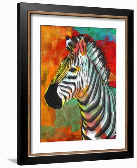 Vibrant Zebra-OnRei-Framed Art Print