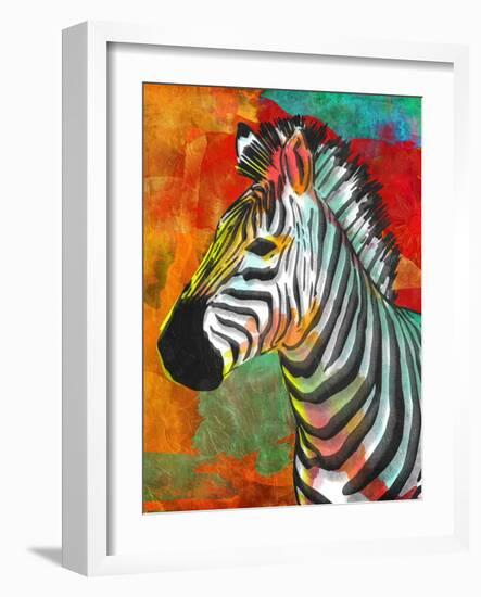 Vibrant Zebra-OnRei-Framed Art Print