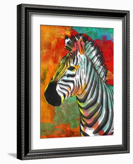 Vibrant Zebra-OnRei-Framed Art Print