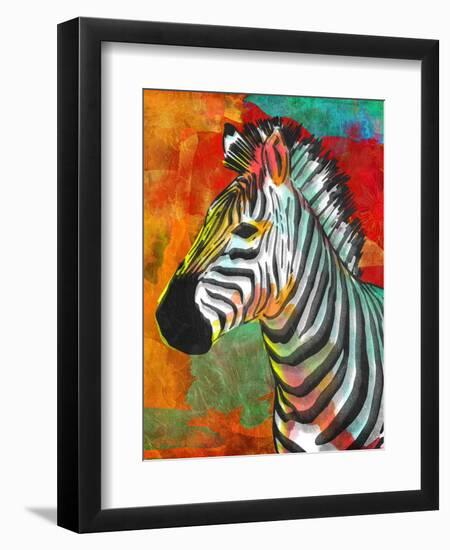 Vibrant Zebra-OnRei-Framed Premium Giclee Print