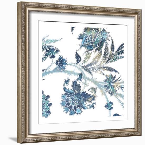 Vic Floral Indigo-Jace Grey-Framed Art Print