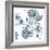 Vic Floral Indigo-Jace Grey-Framed Art Print