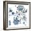 Vic Floral Indigo-Jace Grey-Framed Art Print