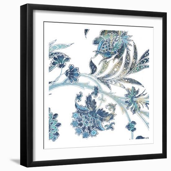 Vic Floral Indigo-Jace Grey-Framed Art Print