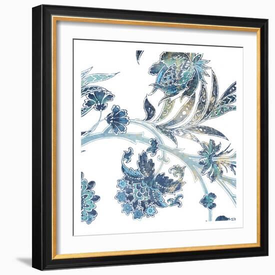 Vic Floral Indigo-Jace Grey-Framed Art Print