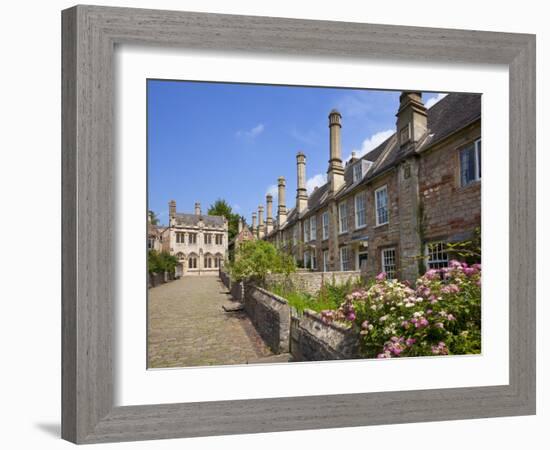 Vicar's Close, Oldest Surviving Purely Residential Street in Europe, Wells Somerset, England-Neale Clarke-Framed Photographic Print