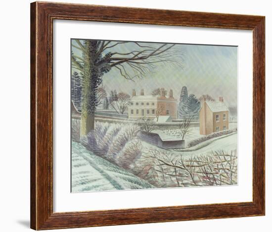 Vicarage in the Snow-Eric Ravilious-Framed Premium Giclee Print