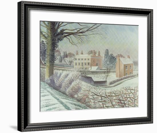 Vicarage in the Snow-Eric Ravilious-Framed Premium Giclee Print