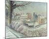 Vicarage in the Snow-Eric Ravilious-Mounted Premium Giclee Print