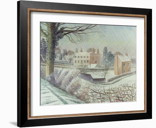 Vicarage in the Snow-Eric Ravilious-Framed Giclee Print