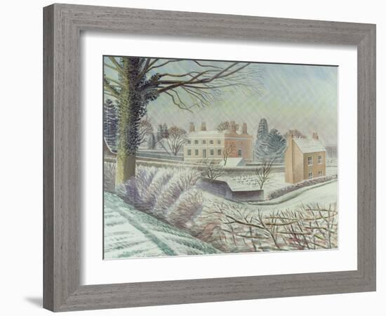 Vicarage in the Snow-Eric Ravilious-Framed Giclee Print