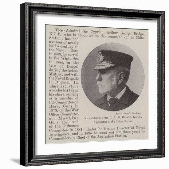 Vice-Admiral Sir C a G Bridge, Kcb, Appointed to the China Station-null-Framed Giclee Print