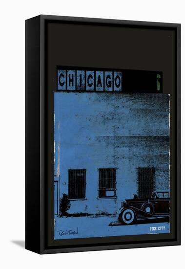 Vice City - Chicago grey-Pascal Normand-Framed Stretched Canvas