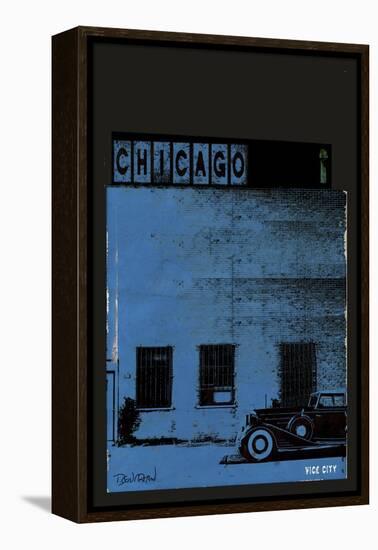 Vice City - Chicago grey-Pascal Normand-Framed Stretched Canvas