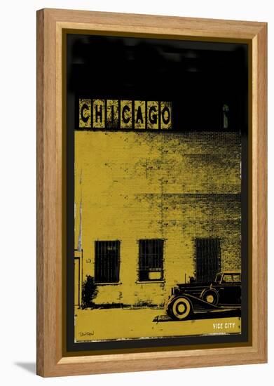 Vice City - Chicago grey-Pascal Normand-Framed Stretched Canvas