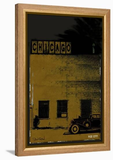 Vice City - Chicago grey-Pascal Normand-Framed Stretched Canvas