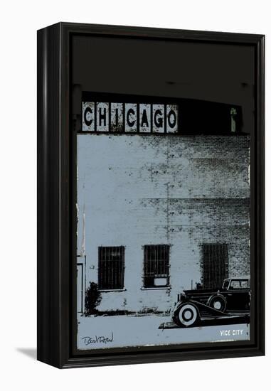 Vice City - Chicago grey-Pascal Normand-Framed Stretched Canvas