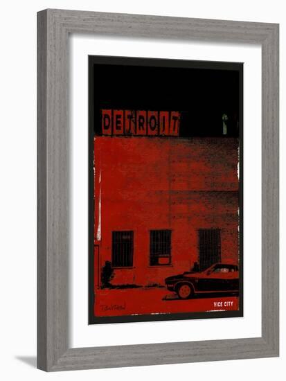 Vice City Detroit- Red-Pascal Normand-Framed Art Print