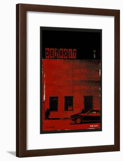 Vice City Detroit- Red-Pascal Normand-Framed Art Print