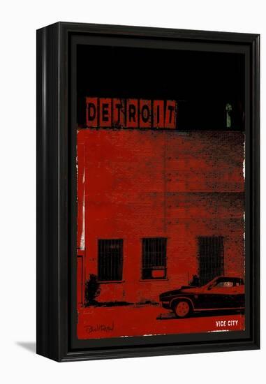 Vice City Detroit- Red-Pascal Normand-Framed Stretched Canvas