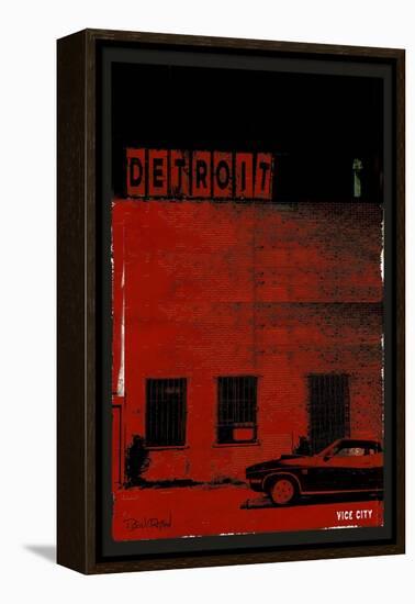 Vice City Detroit- Red-Pascal Normand-Framed Stretched Canvas