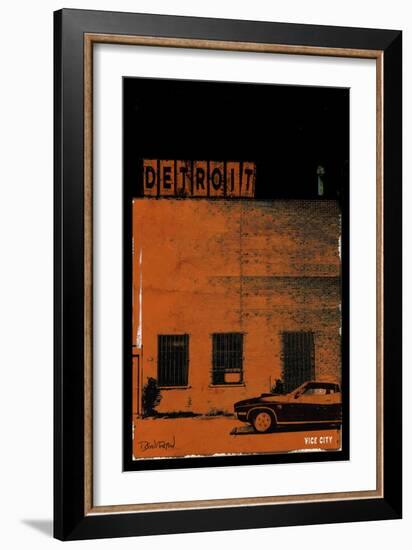 Vice City Detroit- Red-Pascal Normand-Framed Art Print