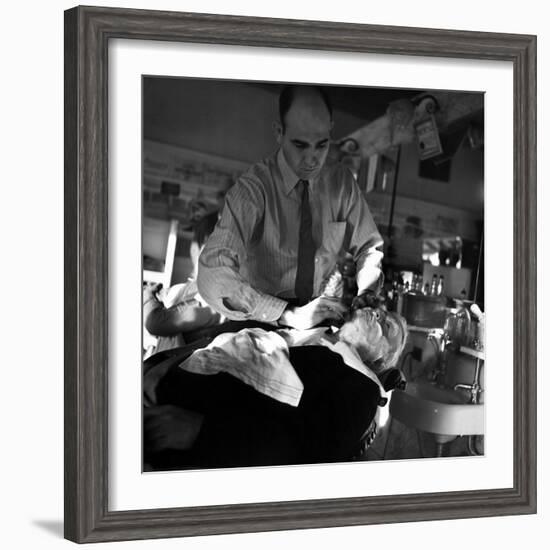 Vice President John Garner Being Shaved by the Barber-Bernard Hoffman-Framed Photographic Print