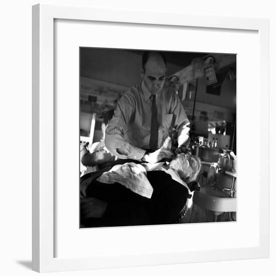 Vice President John Garner Being Shaved by the Barber-Bernard Hoffman-Framed Photographic Print